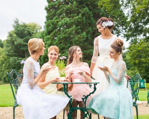 bridal promo tea at table